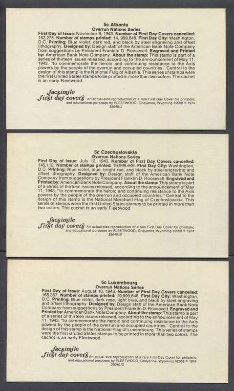 USA - 13 Facsimile Cards