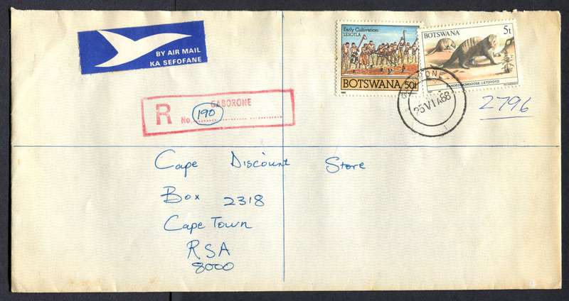 Botswana - "Maxi" Size Registered Cover