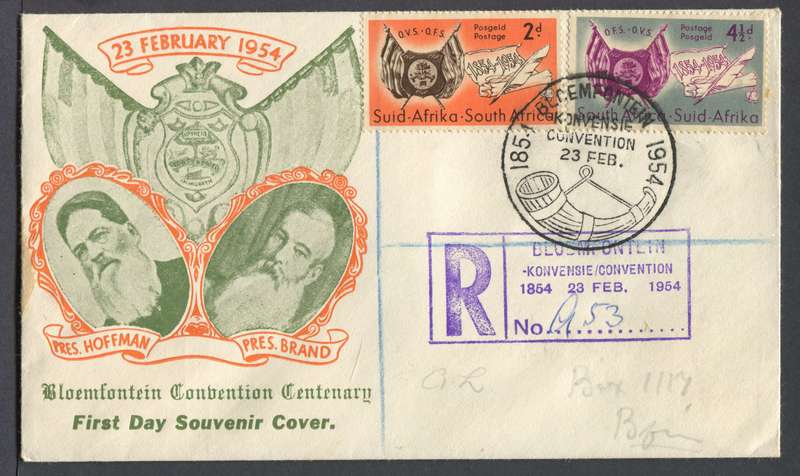 Union of SA - FDC - 1954