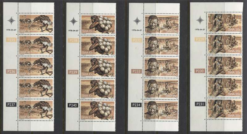 SWA - Set of 4 Control Strips Of 5 - 1978 - MNH