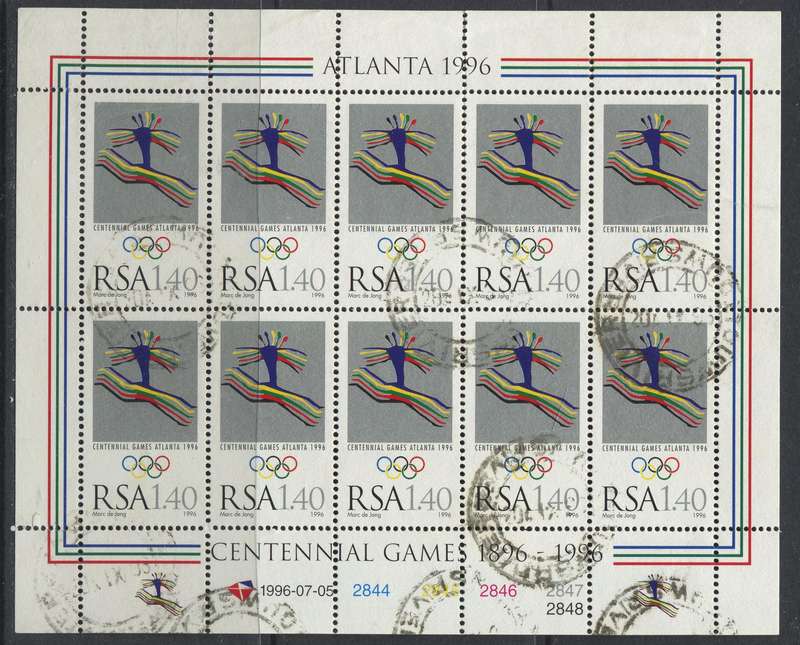 RSA - Sheet Of 10 - 1996 - Used