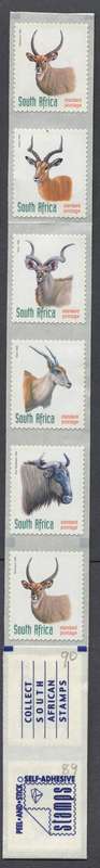 RSA - Strip Of 10 - 1998/9 - MNH - One Hinge Mark On Backing