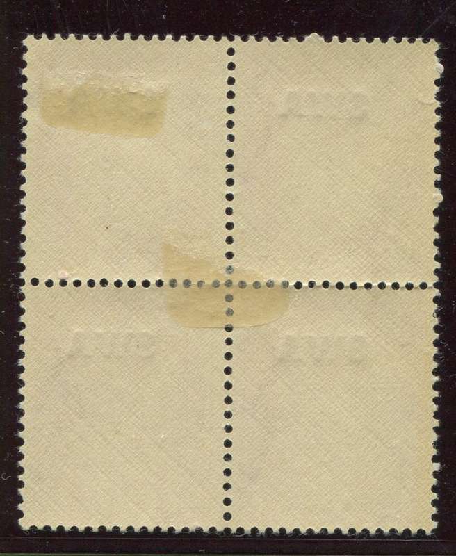 SWA - Overprint Shifted Up - Block of 4 - 1941 - MM
