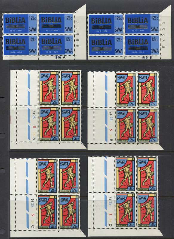 SWA - Set of 6 Control Blocks Of 4 - 1970 - MNH