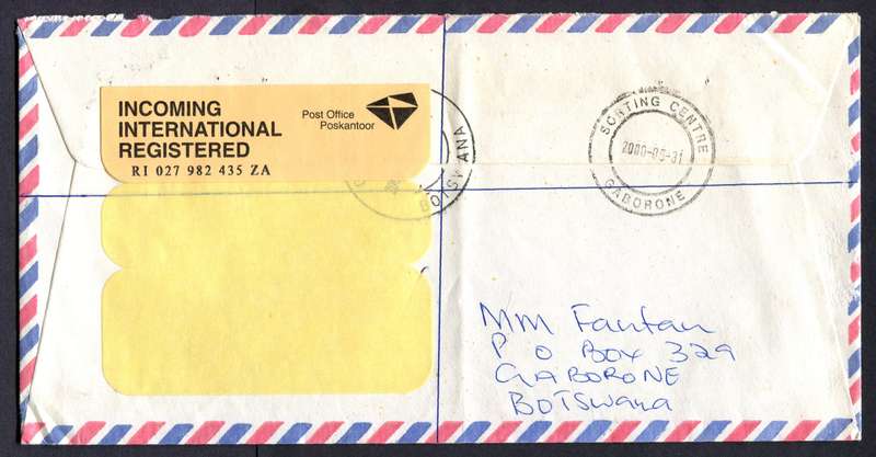 Botswana - "Maxi" Size Registered Cover