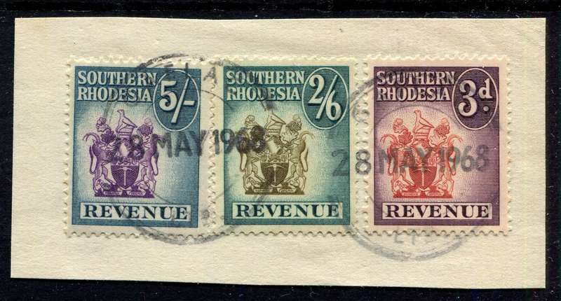Southern Rhodesia - Revenue - Used on Piece