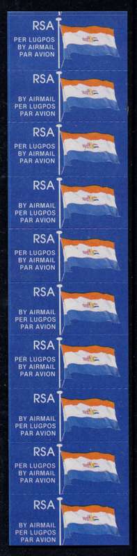 RSA - Strip of 10 Airmail Tags - MNH