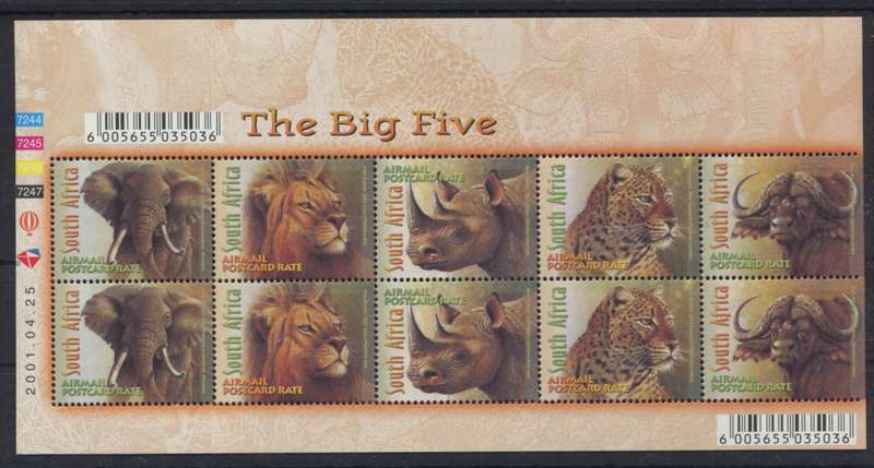 RSA - Sheet of 10 - 2001 - MNH