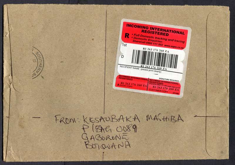 Botswana - B5 Size Registered Cover