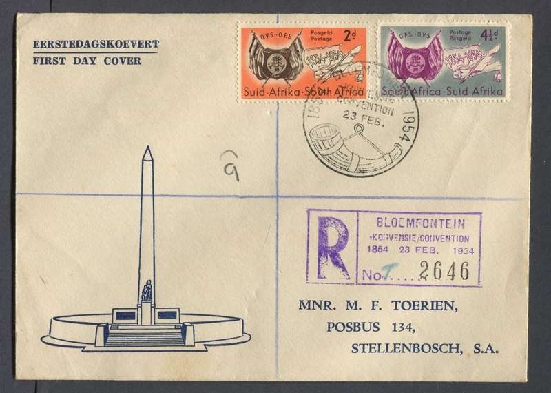 Union of SA - FDC - 1954