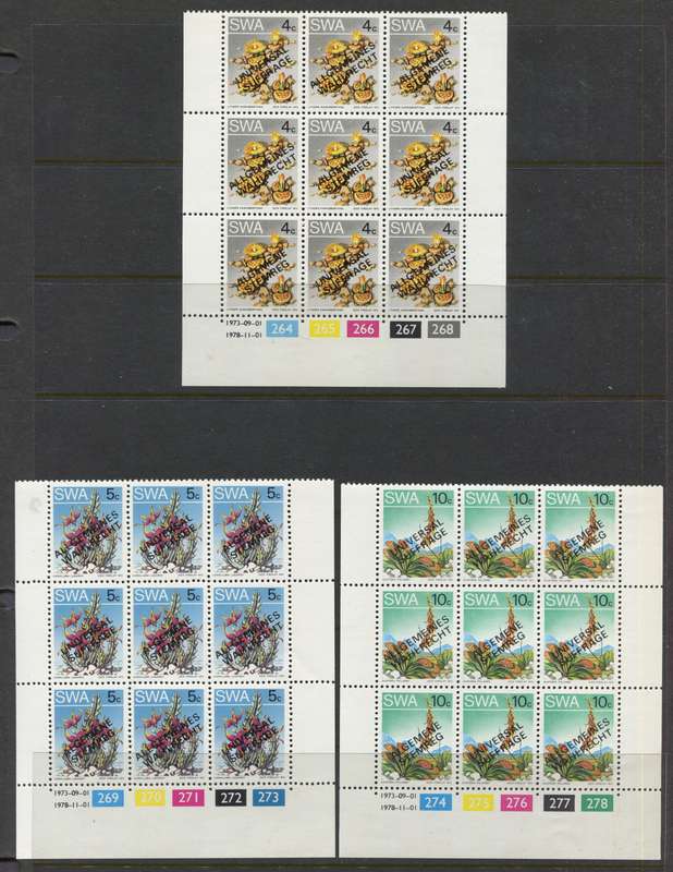 SWA - Set of 6 Control Blocks Of 9 - 1978 - MNH