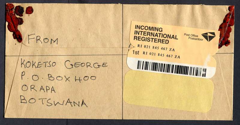 Botswana - "Maxi" Size Registered Cover