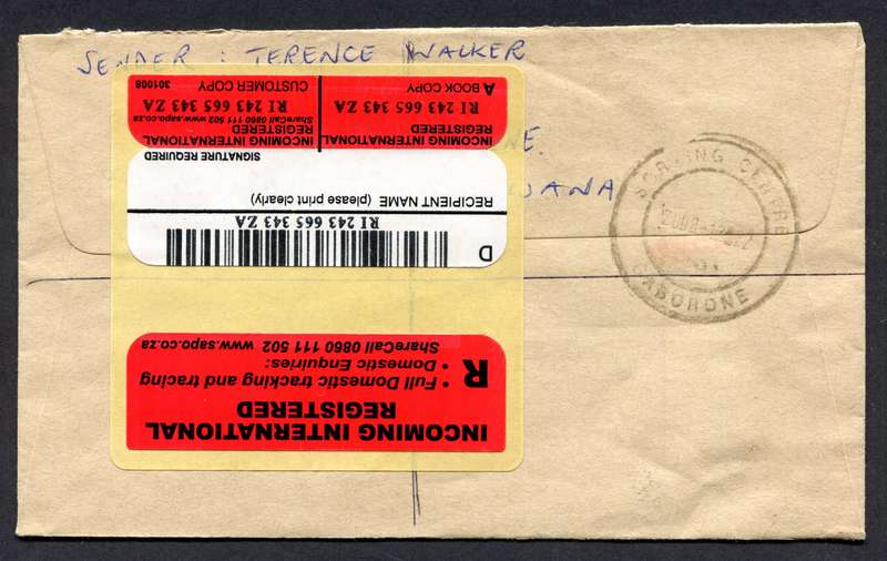 Botswana - Small Size Registered Cover