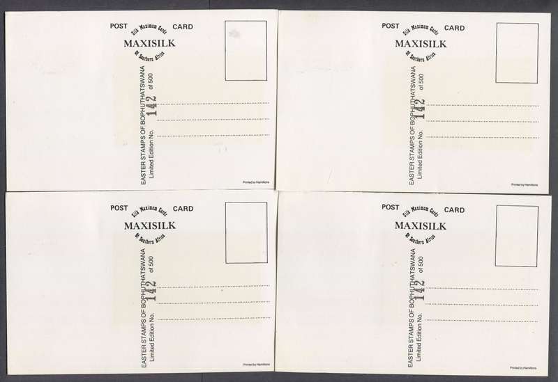 Bophuthatswana - Set of 4 Silk Maxi Cards - 1983
