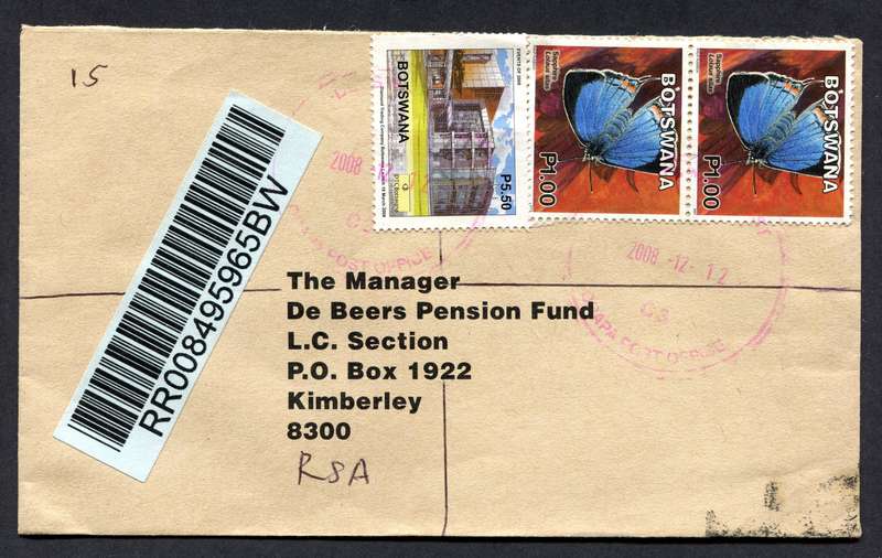 Botswana - Small Size Registered Cover