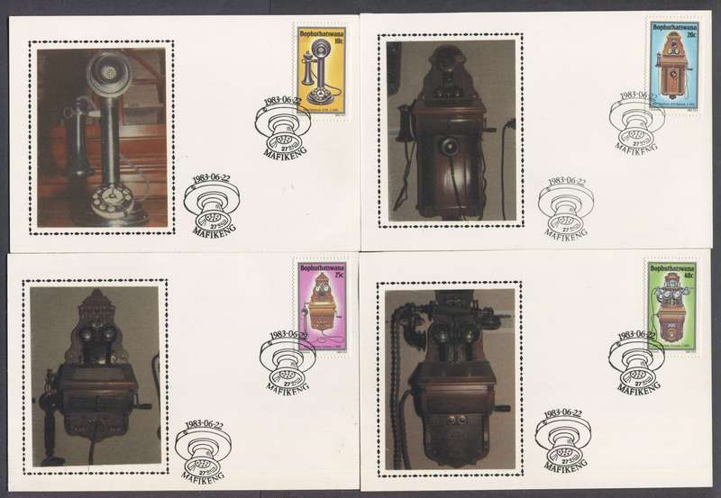Bophuthatswana - Set of 4 Silk Maxi Cards - 1983