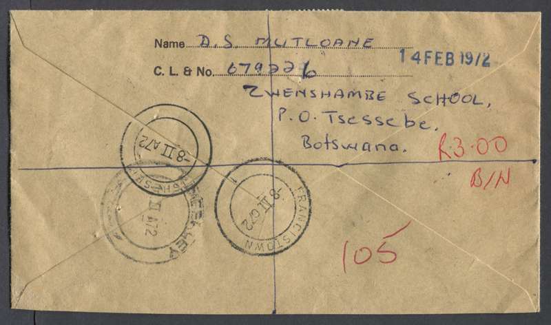 Botswana - Small Registered  Cover