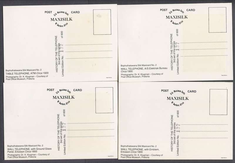 Bophuthatswana - Set of 4 Silk Maxi Cards - 1983