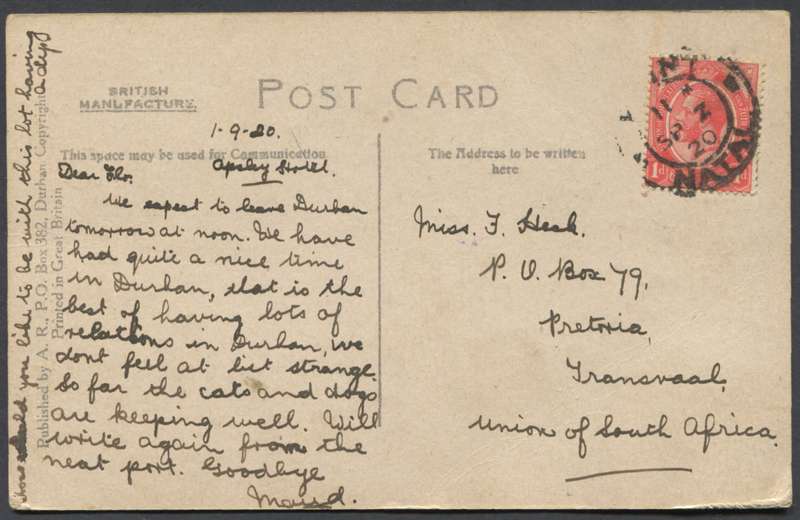 Union of SA - Post Card