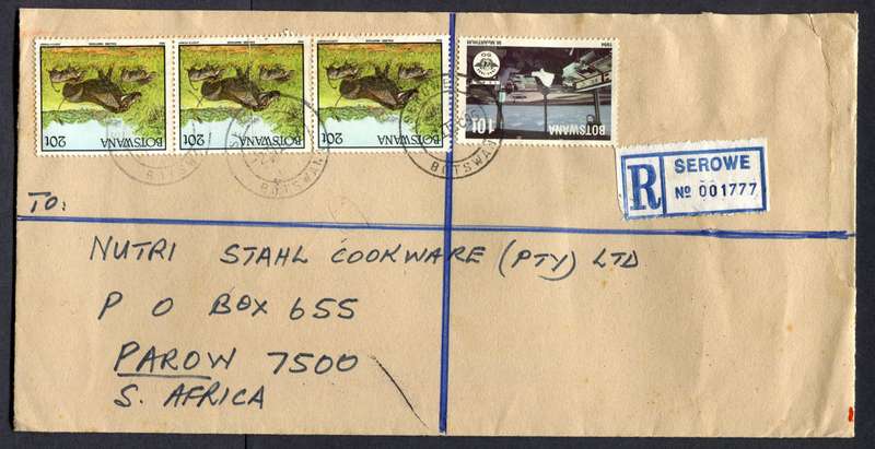 Botswana - "Maxi" Size Registered Cover