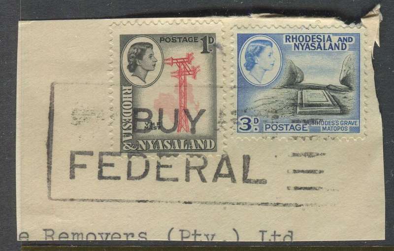 Rhodesia and Nyasaland - Used On Piece