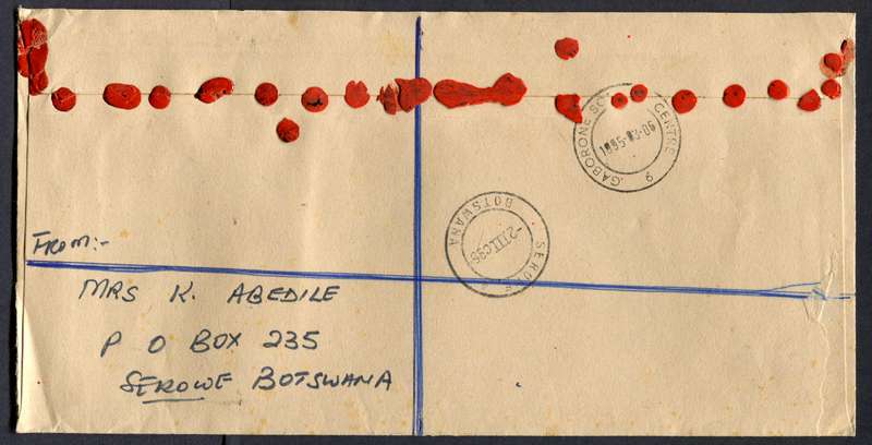 Botswana - "Maxi" Size Registered Cover