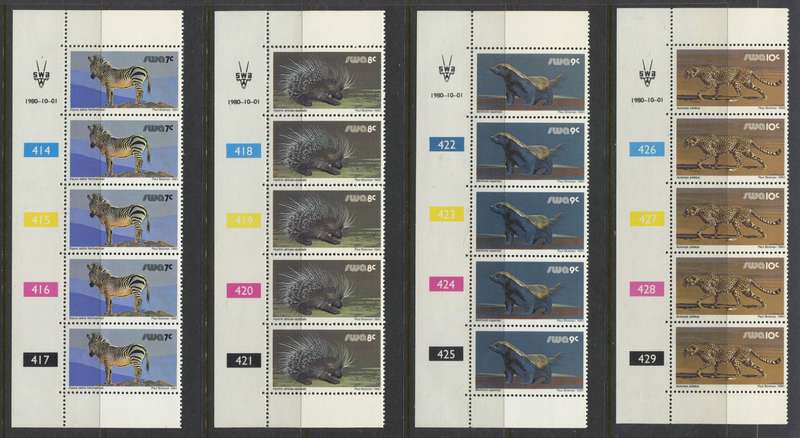 SWA - Set of 17 Original Printing Control Strips Of 5 + 3 Coil Strips of 5 - 1980 - MNH