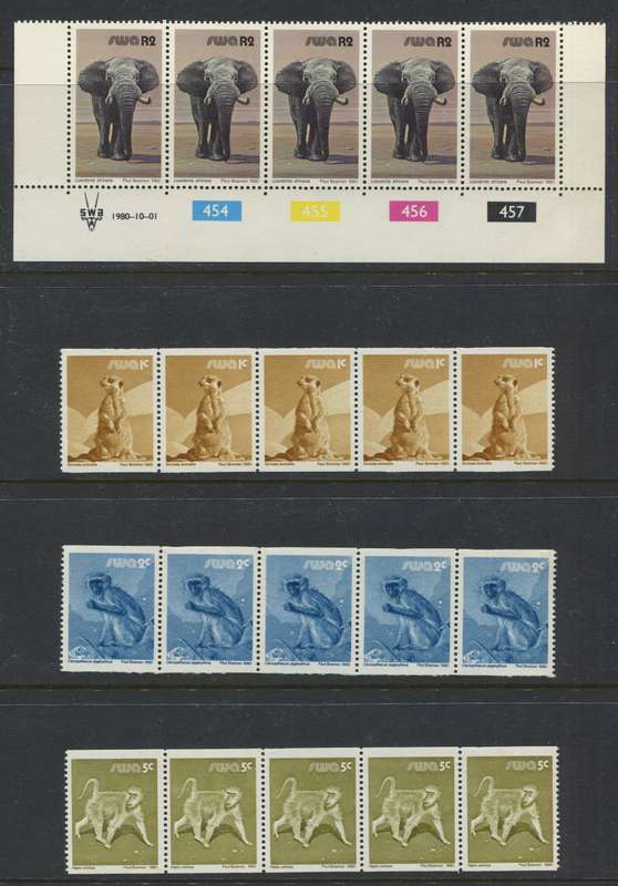 SWA - Set of 17 Original Printing Control Strips Of 5 + 3 Coil Strips of 5 - 1980 - MNH