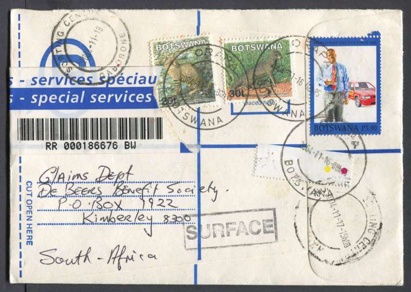 Botswana - Small Registered  Cover