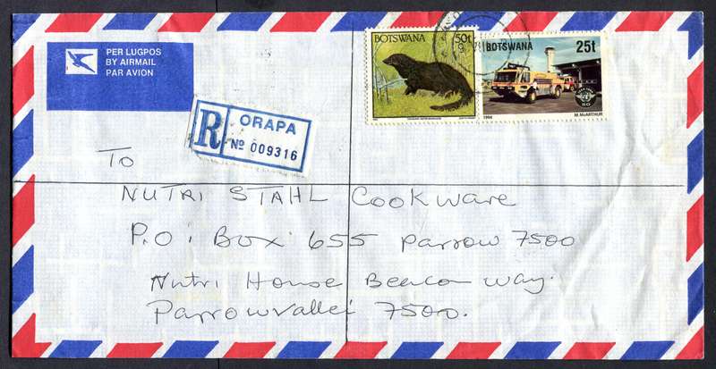 Botswana - "Maxi" Size Registered Cover