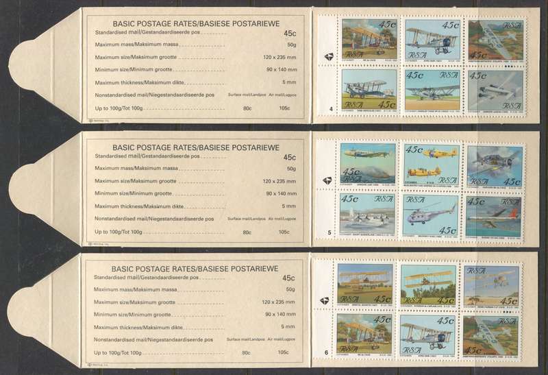 RSA - Set of 10 Booklets - Rates With Outer Frame - 1993 - MNH
