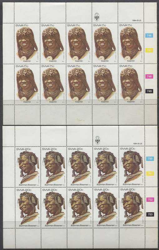 SWA - Set of 4 Full Sheets of 10 - 1984 - MNH
