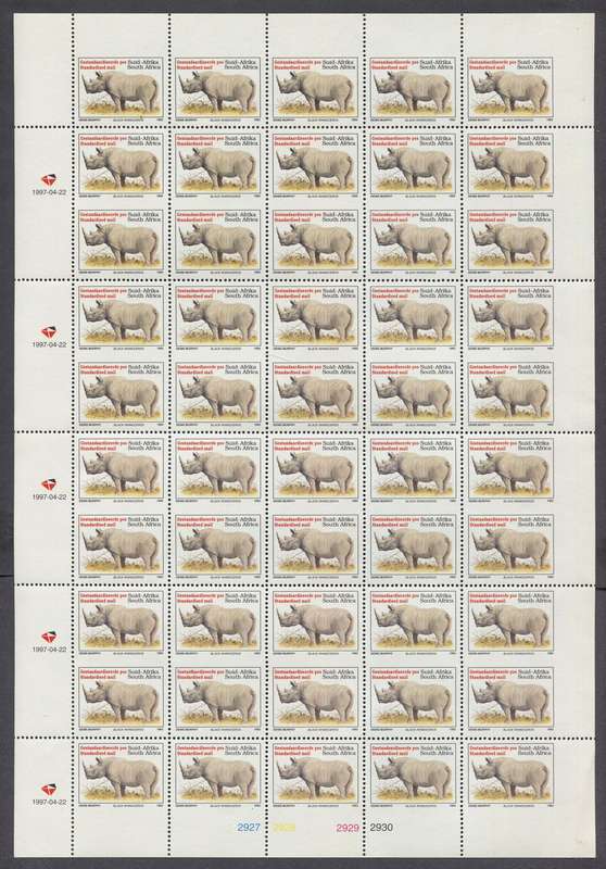 RSA - Uncut Sheet of 50 - Dated 1997-04-22 - MNH