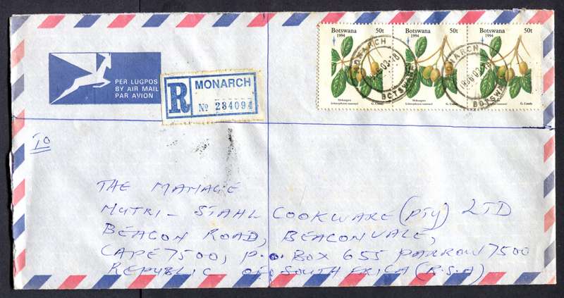 Botswana - "Maxi" Size Registered Cover