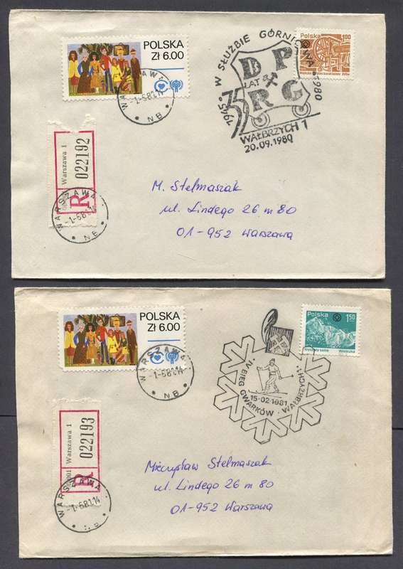 Poland - 4 Covers With Consecutive Registration Numbers