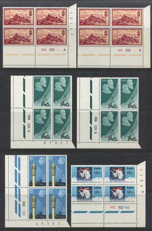 SWA - Set of 6 Control Blocks Of 4 - 1971 - MNH