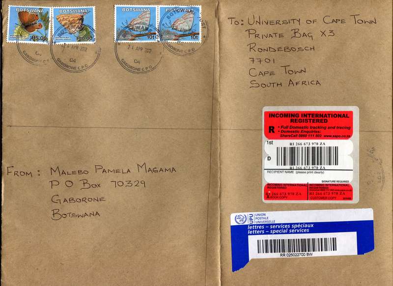 Botswana - B4 Size Registered Cover