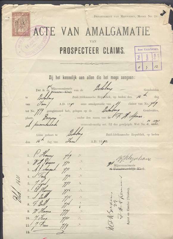 Transvaal - 3 Documents in Document Cover - Mining