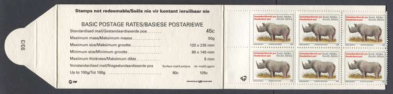 RSA - Booklet - 1993 - "93/3" - MNH