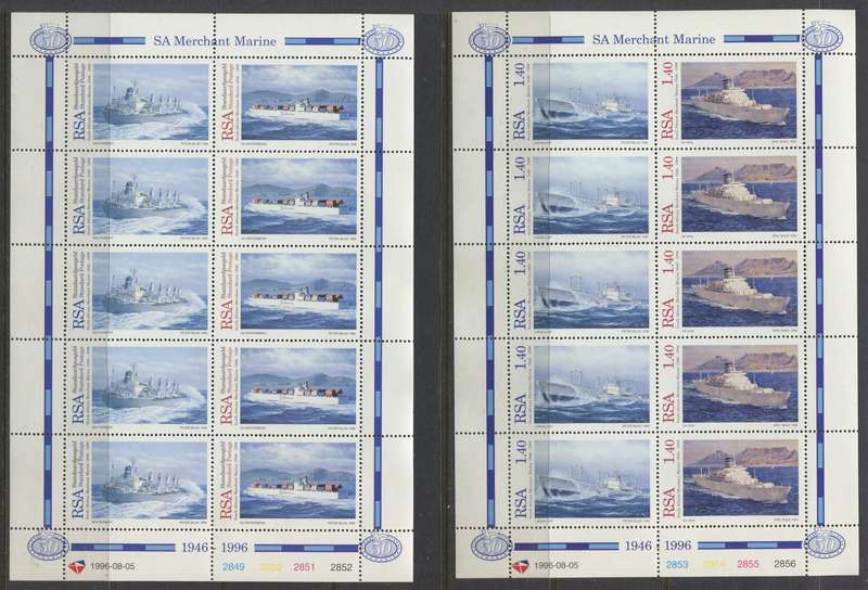 RSA - Set of 2 Sheets of 10 - 1996 - MNH