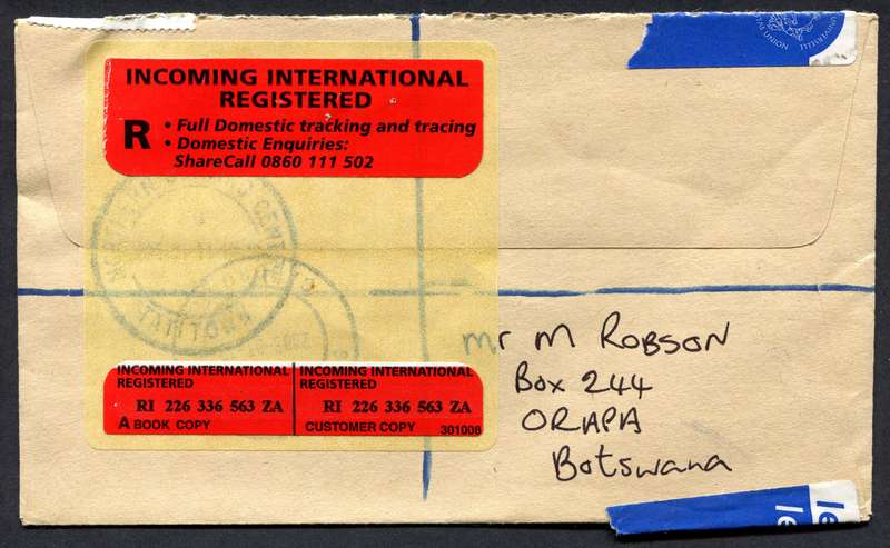 Botswana - Small Size Registered Cover