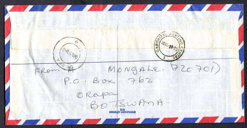 Botswana - "Maxi" Size Registered Cover