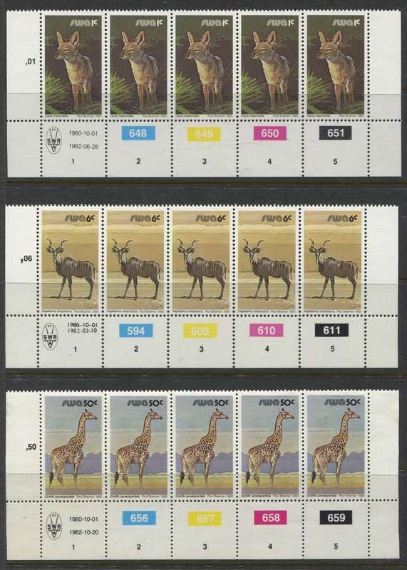 SWA - Control Strips/Blocks - All Reprints and Additional Values And There Reprints - 1980/89 - MNH