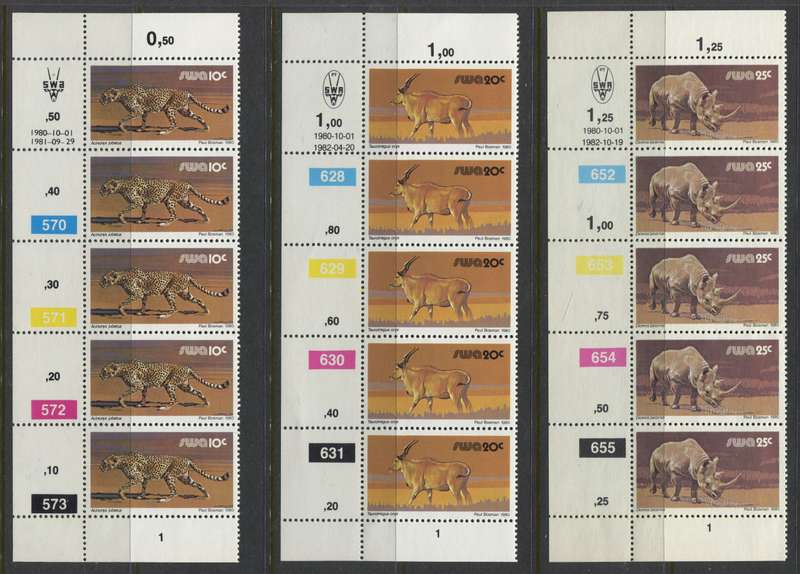 SWA - Control Strips/Blocks - All Reprints and Additional Values And There Reprints - 1980/89 - MNH