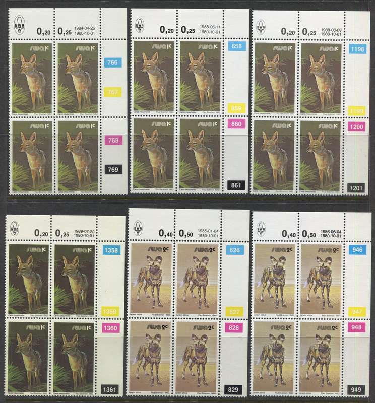 SWA - Control Strips/Blocks - All Reprints and Additional Values And There Reprints - 1980/89 - MNH