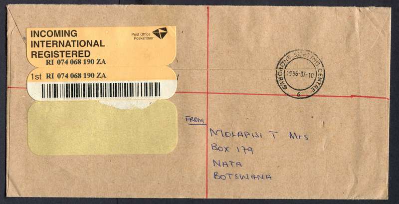 Botswana - "Maxi" Size Registered Cover