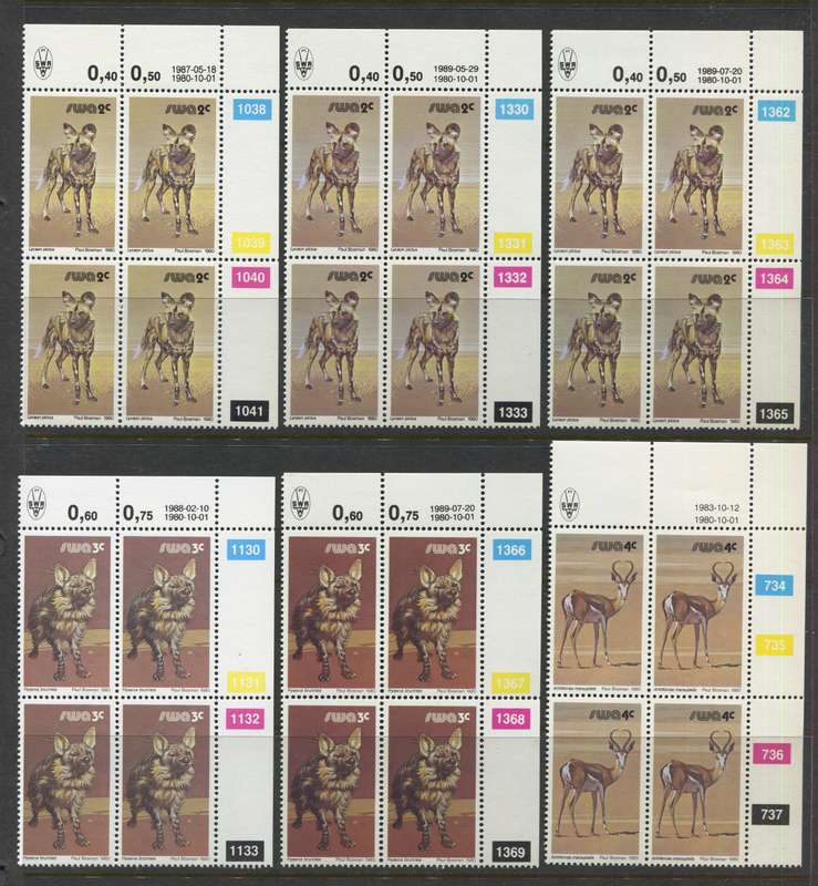 SWA - Control Strips/Blocks - All Reprints and Additional Values And There Reprints - 1980/89 - MNH