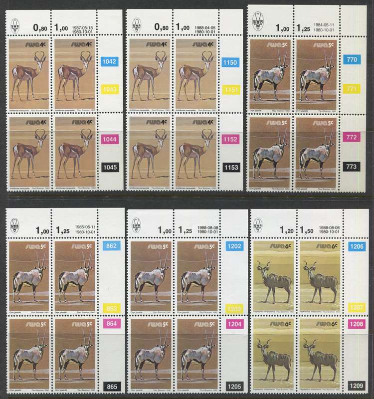 SWA - Control Strips/Blocks - All Reprints and Additional Values And There Reprints - 1980/89 - MNH