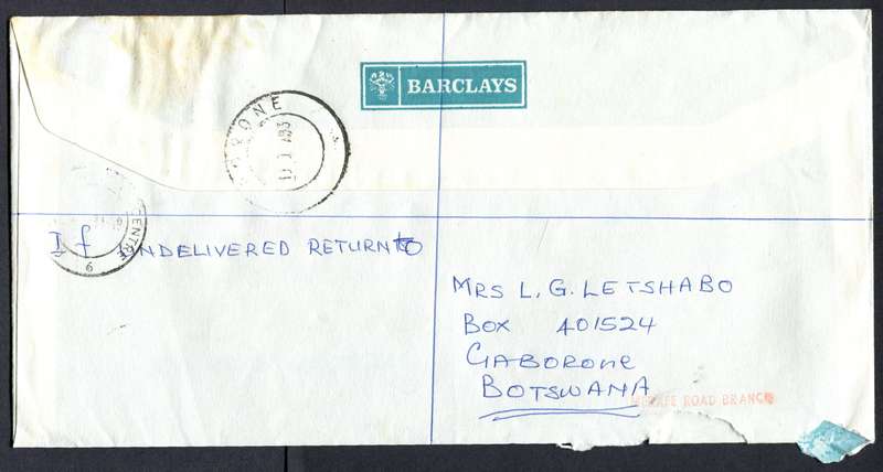Botswana - "Maxi" Size Registered Cover