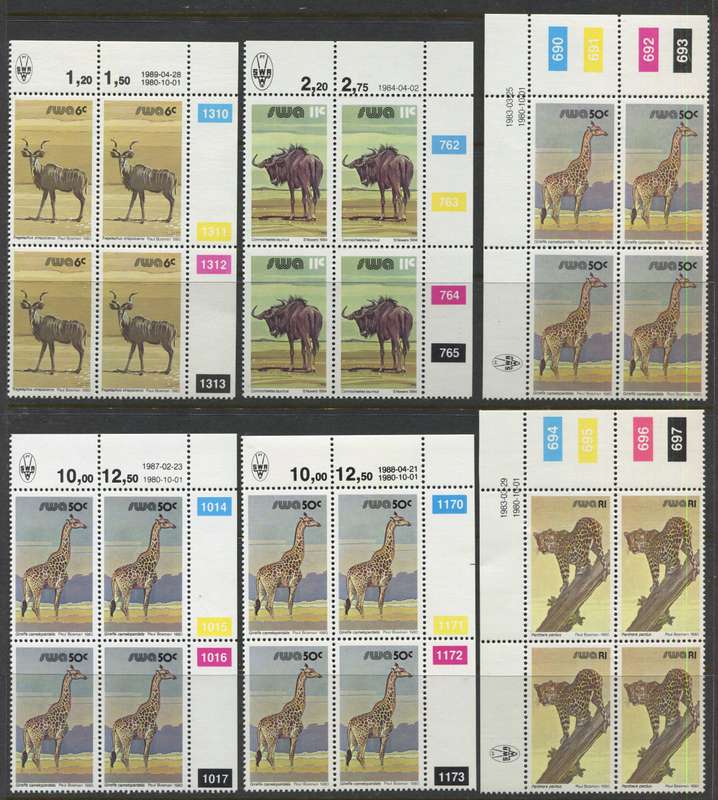 SWA - Control Strips/Blocks - All Reprints and Additional Values And There Reprints - 1980/89 - MNH